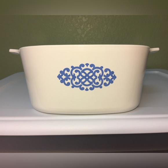 Vintage Corningware Shell Oil Blue Macrame 3qt - Picture 4 of 12